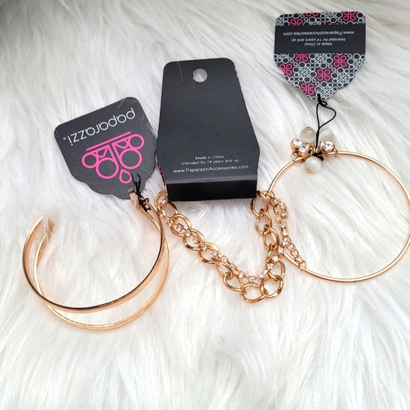 Paparazzi Gold Studded Stack Bracelets - Picture 2 of 6